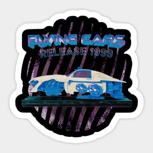 Retro Flying Cars, The Future 1999 Stylish Vintage Sticker